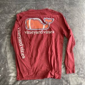 Vineyard Vines, 100% cotton, men’s small long sleeve tee shirt w/ football/whale